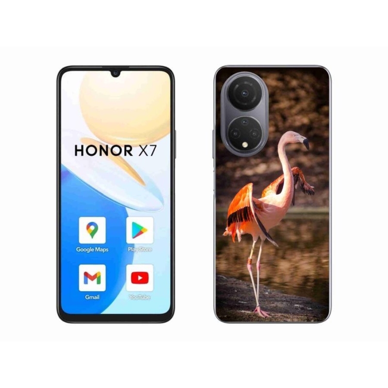 Gelový kryt mmCase na mobil Honor X7 - plameňák 2