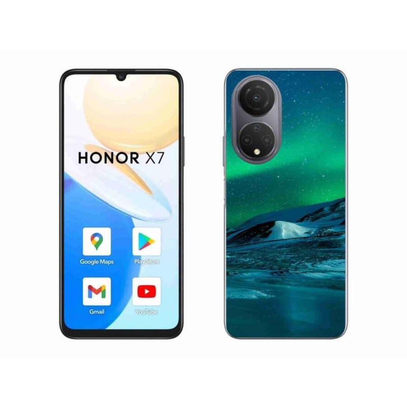 Gelový kryt mmCase na mobil Honor X7 - polární záře