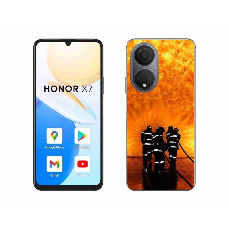 Gelový kryt mmCase na mobil Honor X7 - požár