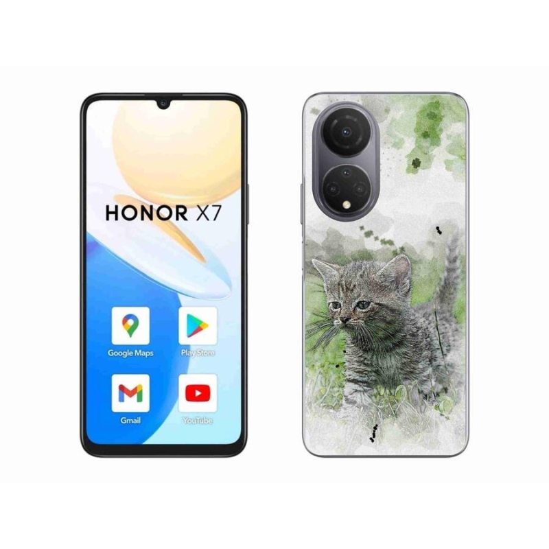 Gelový kryt mmCase na mobil Honor X7 - roztomilé kotě 1