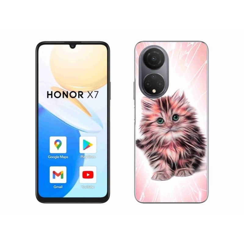 Gelový kryt mmCase na mobil Honor X7 - roztomilé kotě