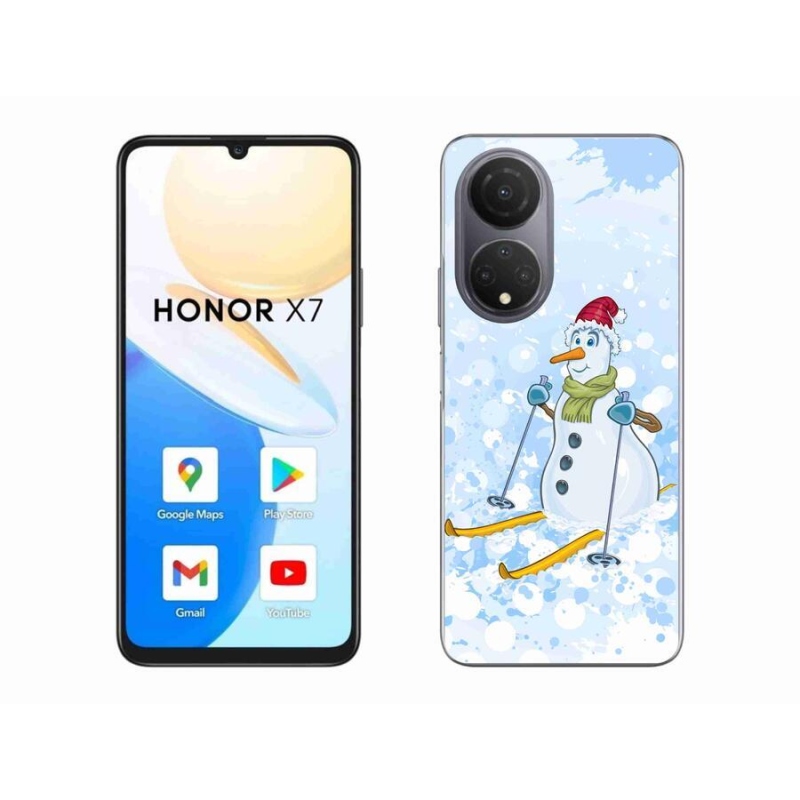 Gelový kryt mmCase na mobil Honor X7 - sněhulák