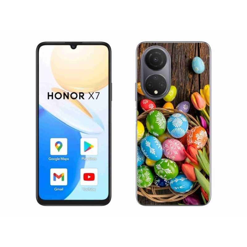 Gelový kryt mmCase na mobil Honor X7 - velikonoční vajíčka