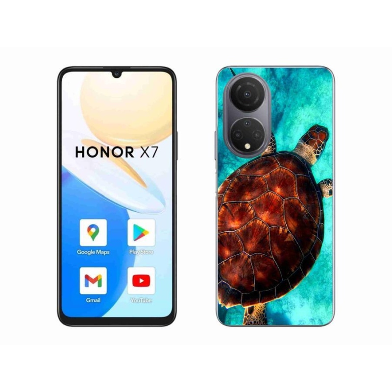 Gelový kryt mmCase na mobil Honor X7 - želva