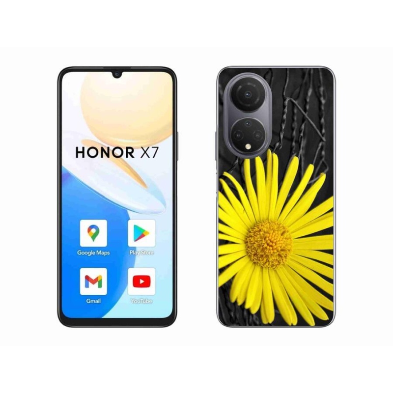 Gelový kryt mmCase na mobil Honor X7 - žlutá květina