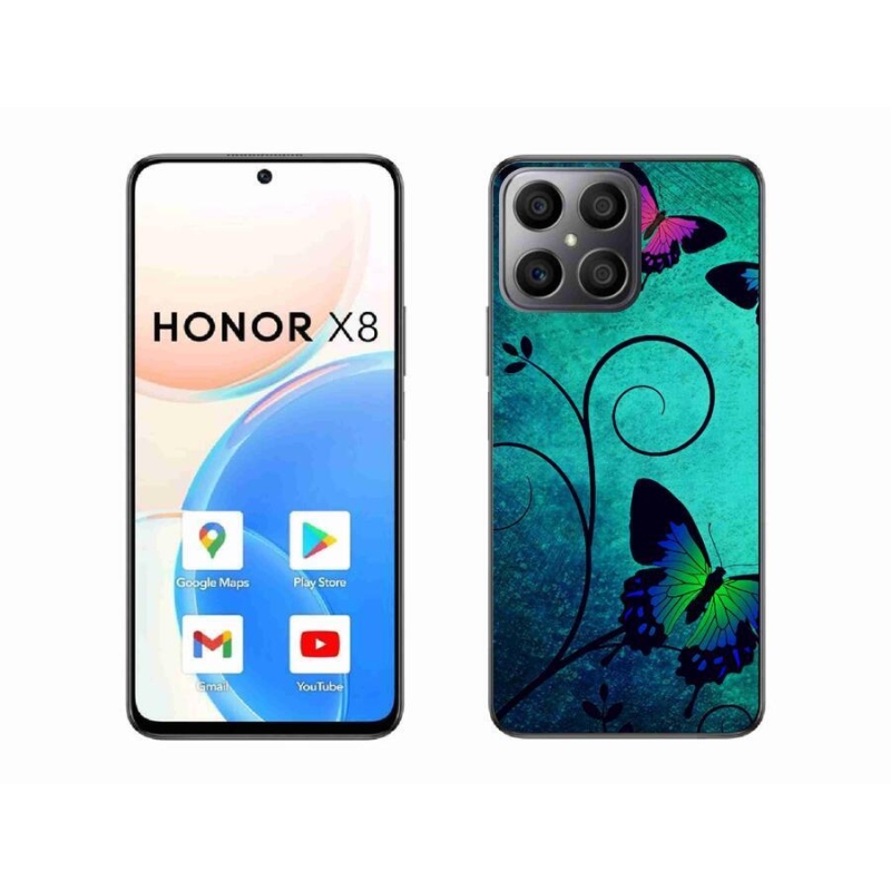 Gelový kryt mmCase na mobil Honor X8 4G - barevní motýli