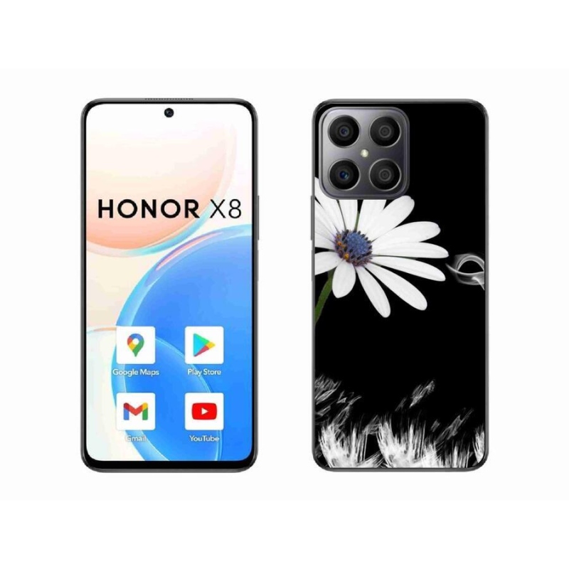 Gelový kryt mmCase na mobil Honor X8 4G - bílá květina