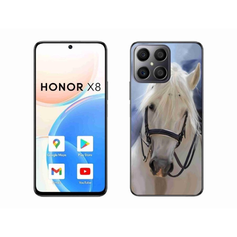 Gelový kryt mmCase na mobil Honor X8 4G - bílý kůň
