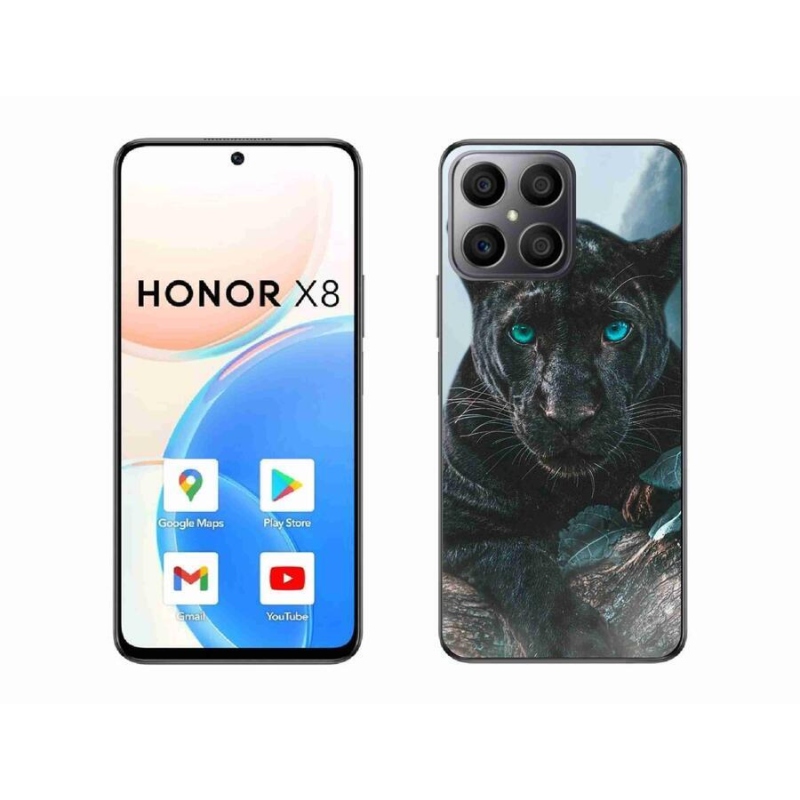 Gelový kryt mmCase na mobil Honor X8 4G - černý panter