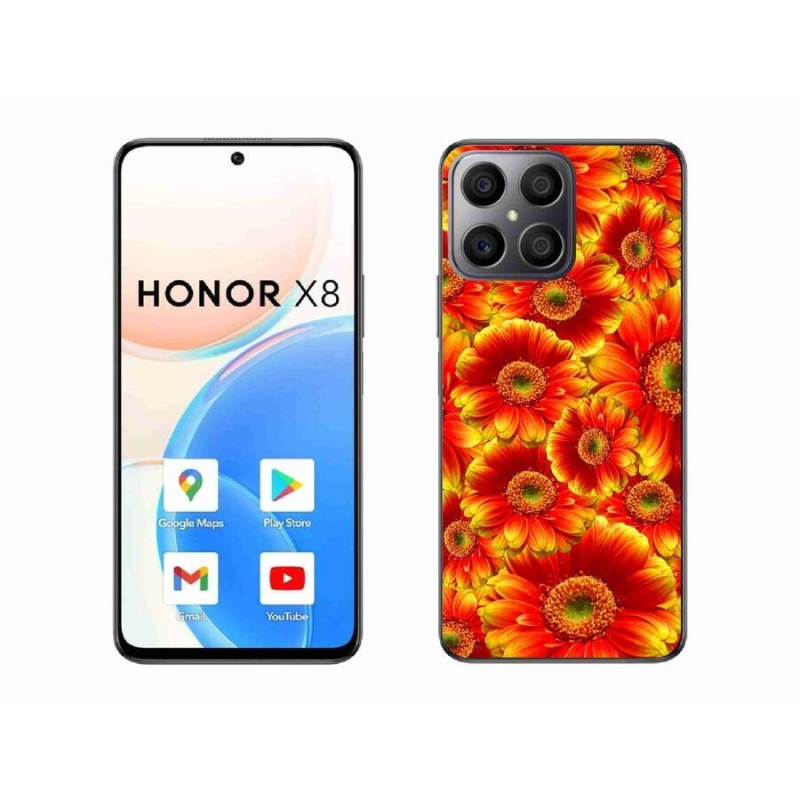 Gelový kryt mmCase na mobil Honor X8 4G - gerbera 1