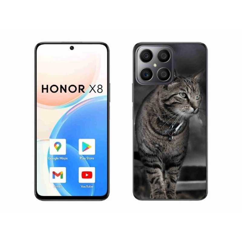 Gelový kryt mmCase na mobil Honor X8 4G - kočka