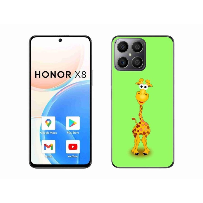 Gelový kryt mmCase na mobil Honor X8 4G - kreslená žirafa