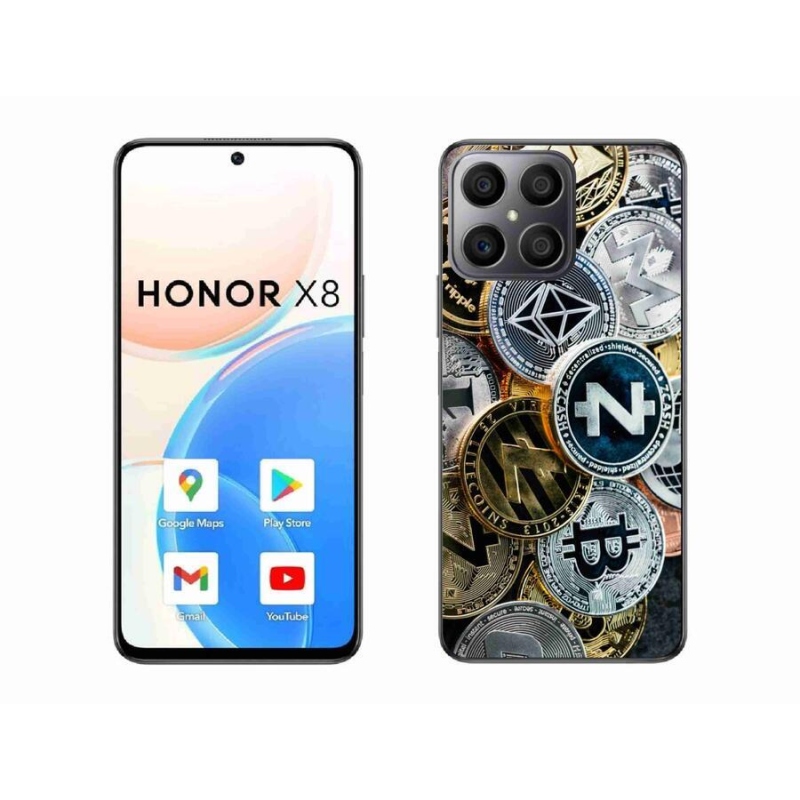 Gelový kryt mmCase na mobil Honor X8 4G - kryptoměny