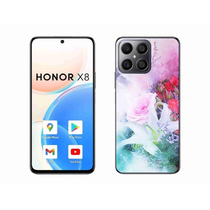 Gelový kryt mmCase na mobil Honor X8 4G - květiny 4