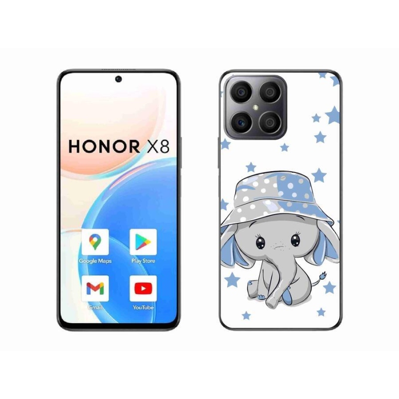 Gelový kryt mmCase na mobil Honor X8 4G - modrý slon