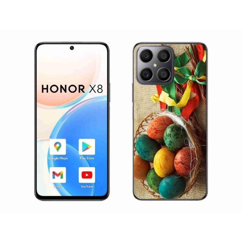 Gelový kryt mmCase na mobil Honor X8 4G - pomlázky a vajíčka