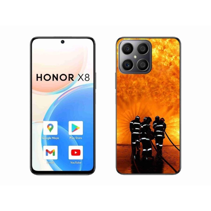 Gelový kryt mmCase na mobil Honor X8 4G - požár