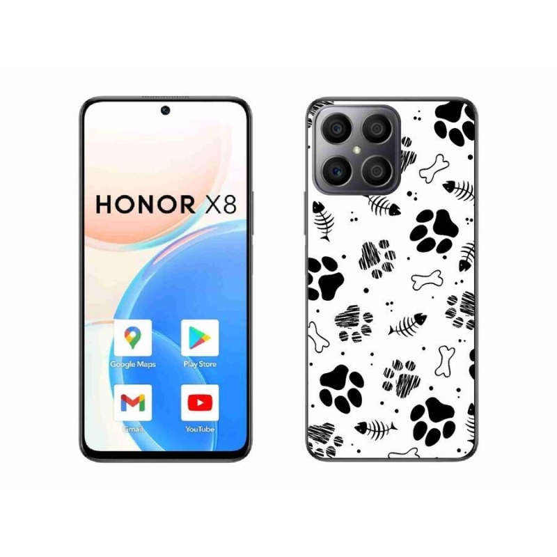 Gelový kryt mmCase na mobil Honor X8 4G - psí tlapky 1