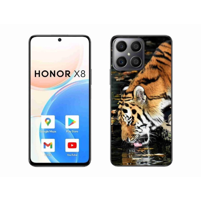 Gelový kryt mmCase na mobil Honor X8 4G - žíznivý tygr