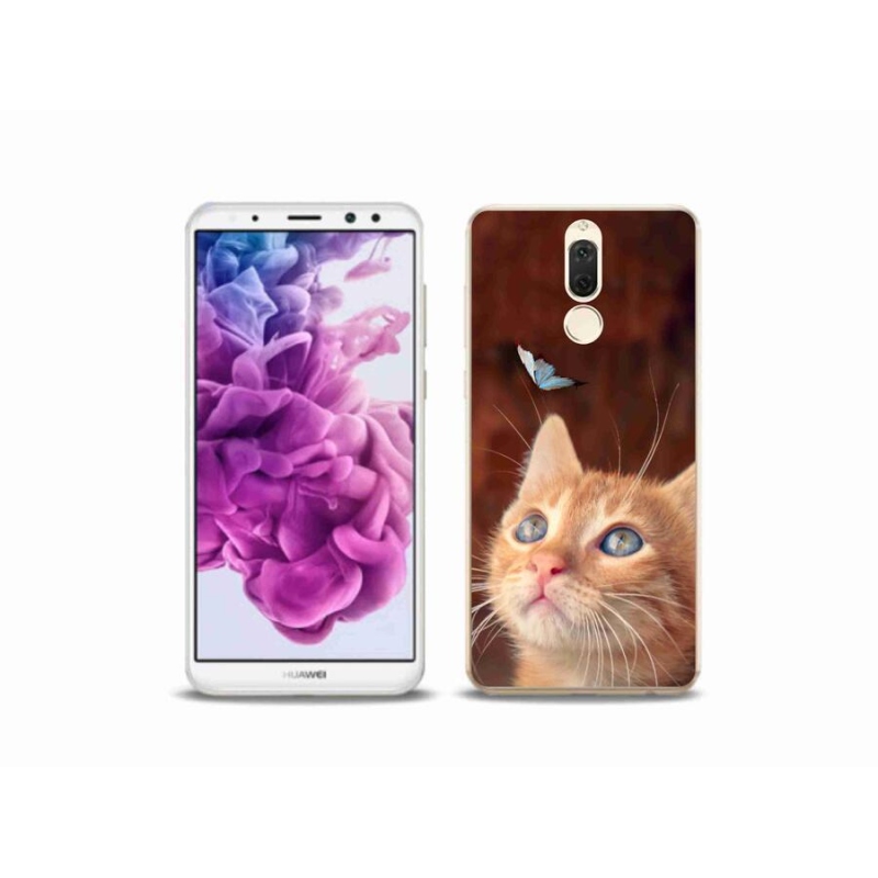 Gelový kryt mmCase na mobil Huawei Mate 10 Lite - motýl a kotě