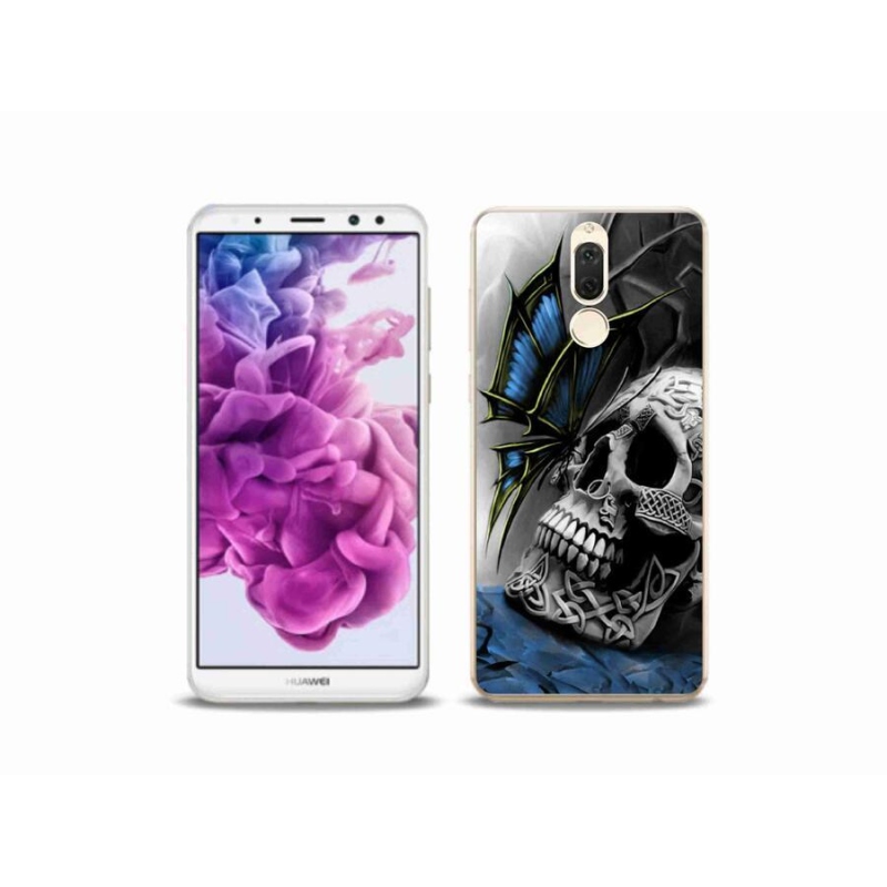 Gelový kryt mmCase na mobil Huawei Mate 10 Lite - motýl a lebka