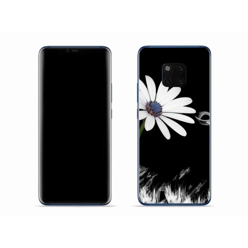Gelový kryt mmCase na mobil Huawei Mate 20 Pro - bílá květina