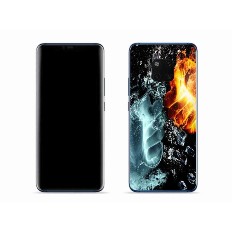 Gelový kryt mmCase na mobil Huawei Mate 20 Pro - voda a oheň