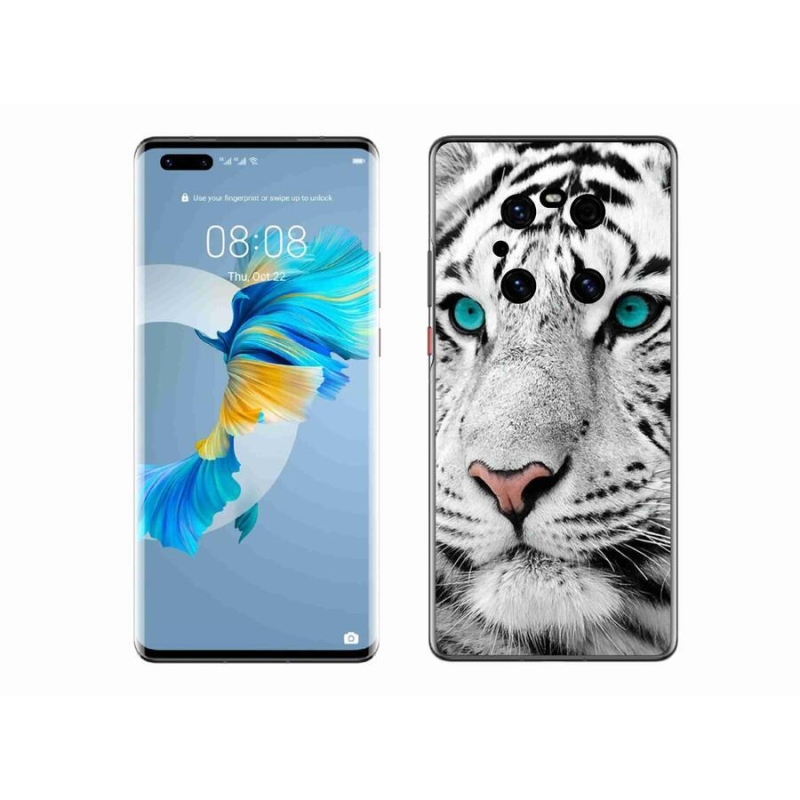 Gelový kryt mmCase na mobil Huawei Mate 40 Pro - bílý tygr
