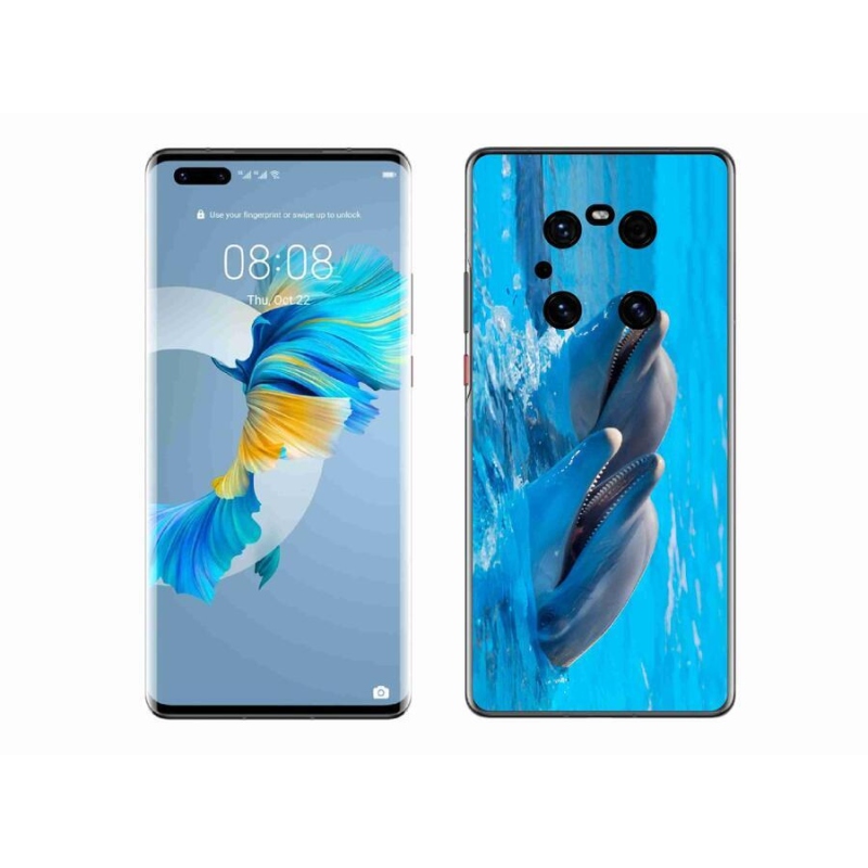 Gelový kryt mmCase na mobil Huawei Mate 40 Pro - delfíni