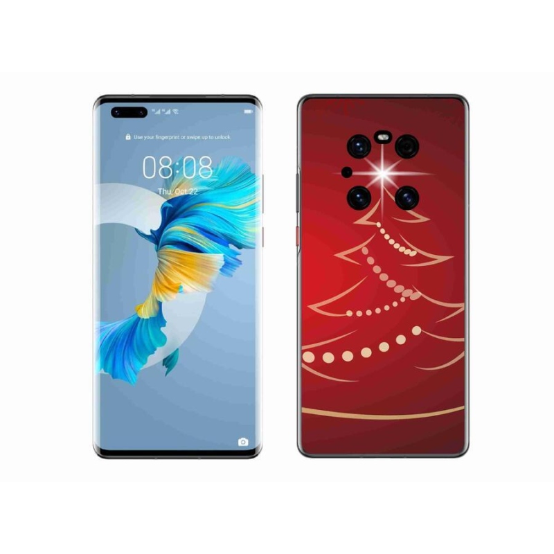 Gelový kryt mmCase na mobil Huawei Mate 40 Pro - kreslený vánoční stromek