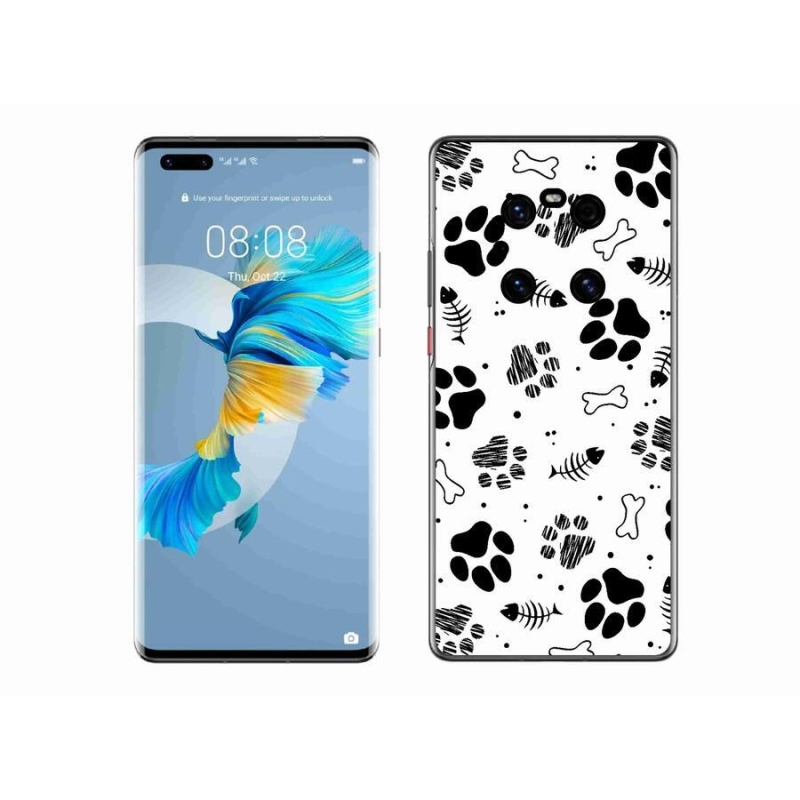 Gelový kryt mmCase na mobil Huawei Mate 40 Pro - psí tlapky 1