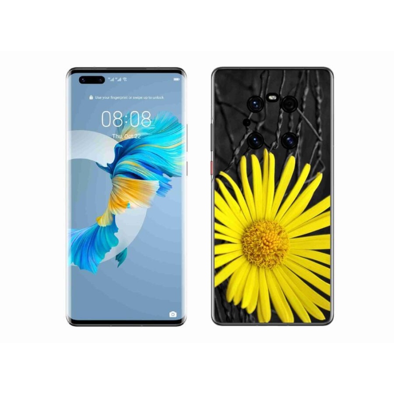 Gelový kryt mmCase na mobil Huawei Mate 40 Pro - žlutá květina
