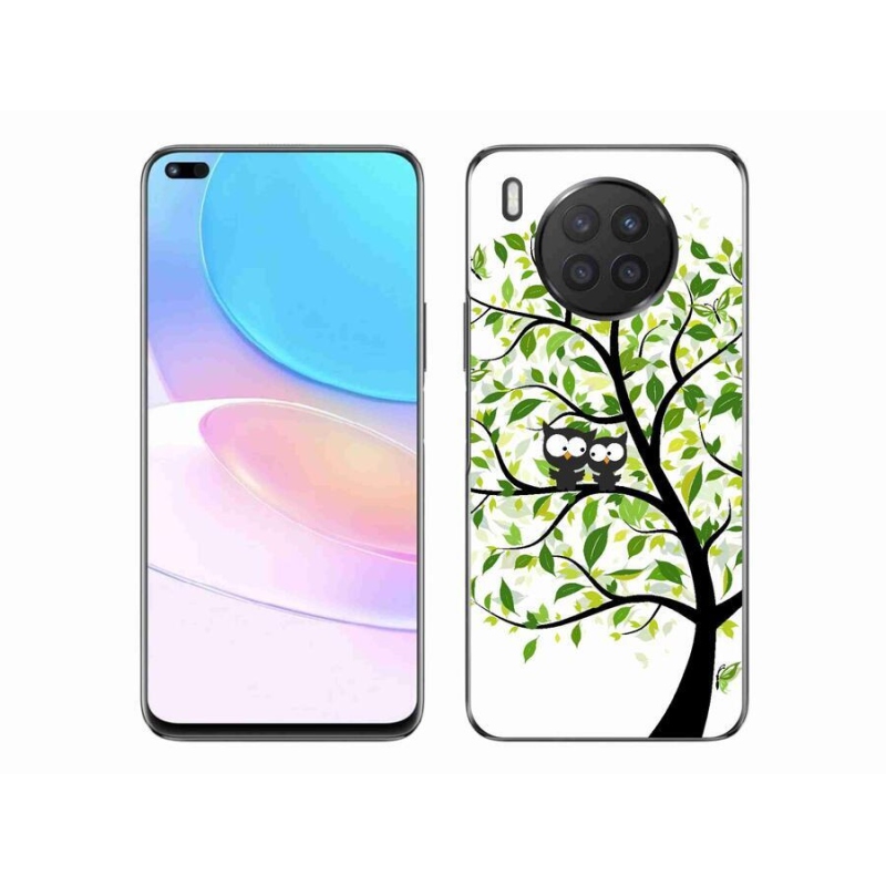 Gelový kryt mmCase na mobil Huawei Nova 8i - sovičky na stromě