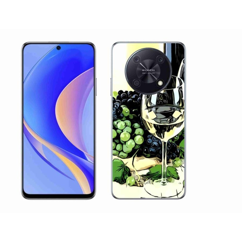 Gelový kryt mmCase na mobil Huawei Nova Y90 - sklenka vína