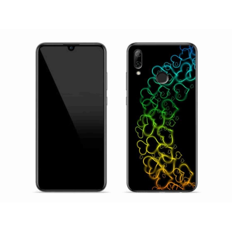 Gelový kryt mmCase na mobil Huawei P Smart (2019) - barevná srdíčka