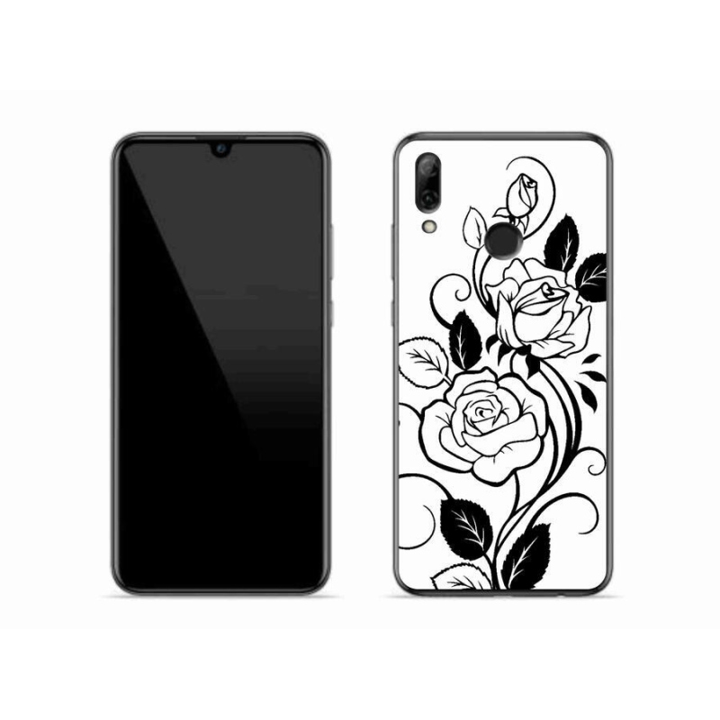 Gelový kryt mmCase na mobil Huawei P Smart (2019) - černobílá růže