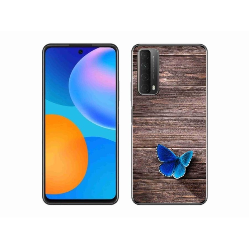 Gelový kryt mmCase na mobil Huawei P Smart (2021) - modrý motýl 1