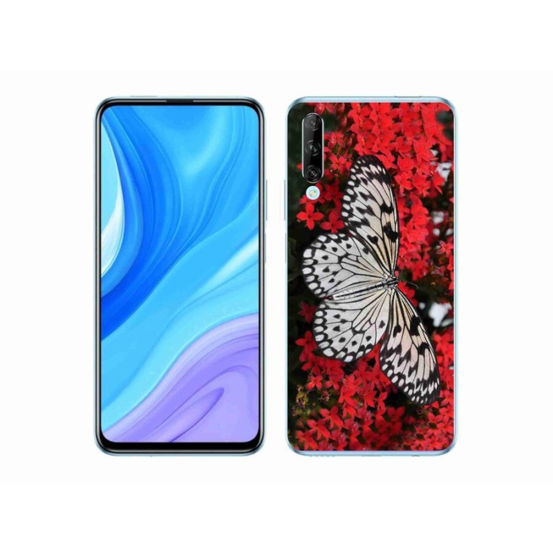 Gelový kryt mmCase na mobil Huawei P Smart Pro (2019) - černobílý motýl 1
