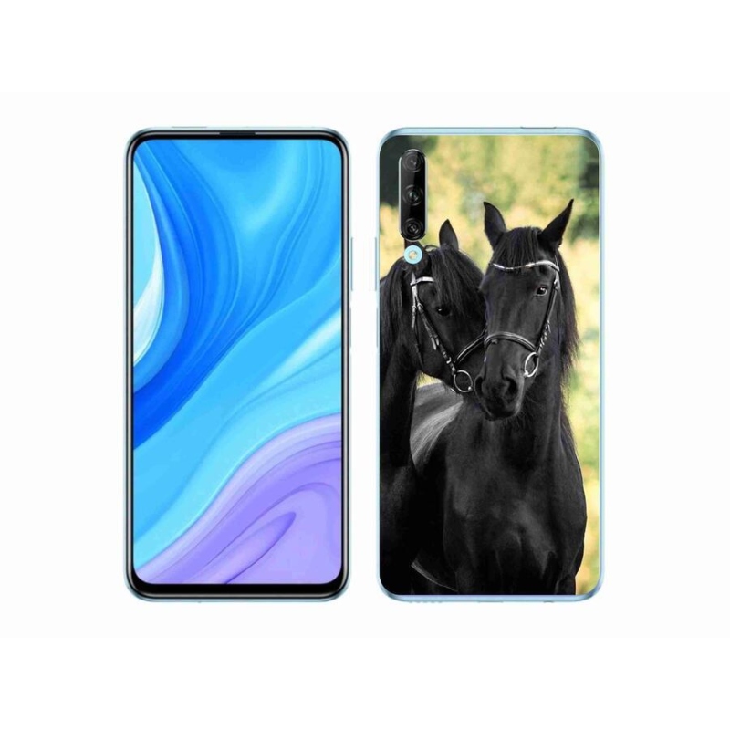 Gelový kryt mmCase na mobil Huawei P Smart Pro (2019) - dva černí koně