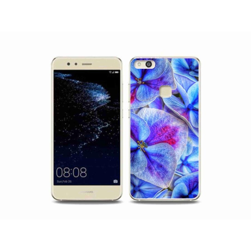 Gelový kryt mmCase na mobil Huawei P10 Lite - modré květy 1