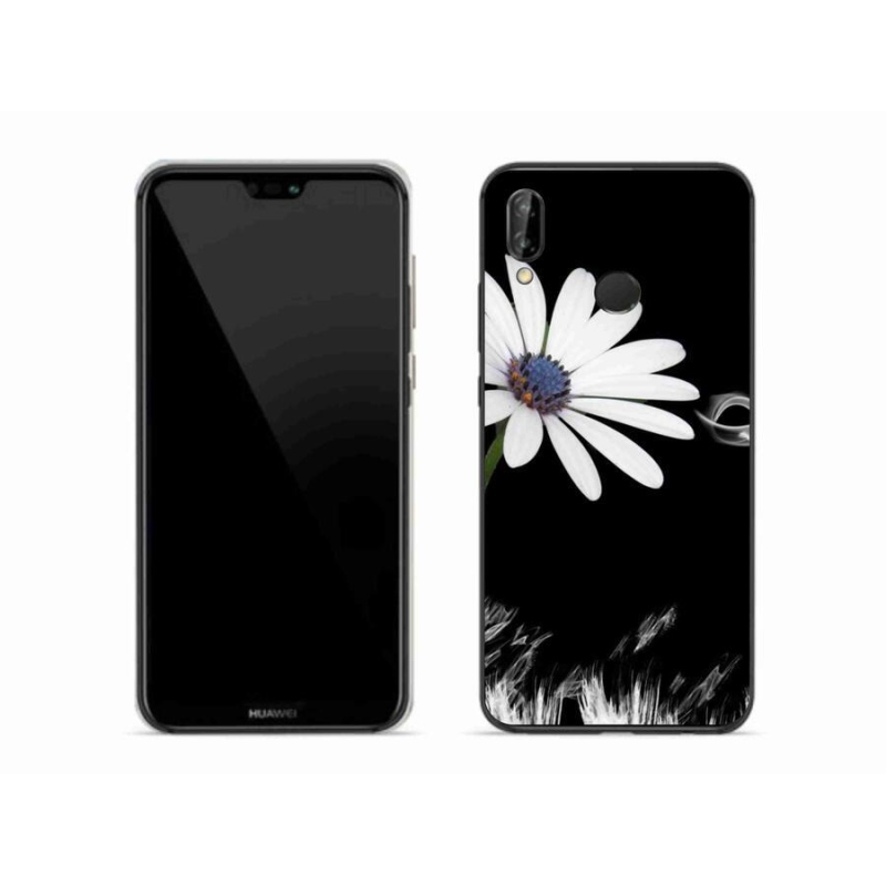 Gelový kryt mmCase na mobil Huawei P20 Lite - bílá květina