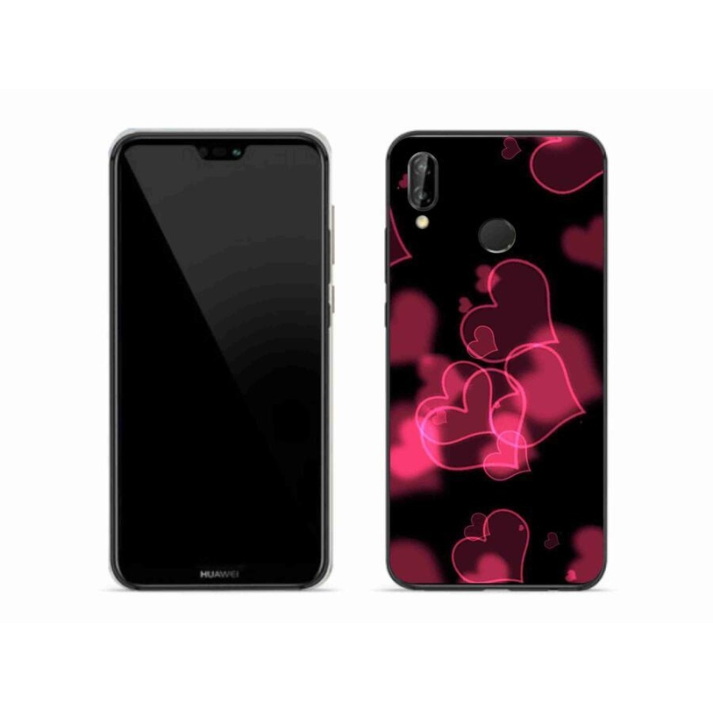 Gelový kryt mmCase na mobil Huawei P20 Lite - červená srdíčka