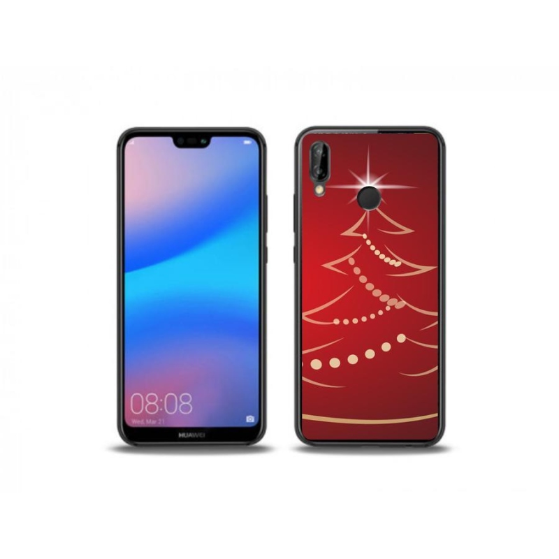 Gelový kryt mmCase na mobil Huawei P20 Lite - kreslený vánoční stromek