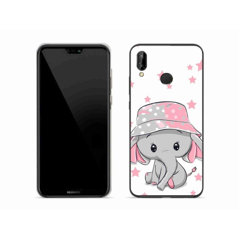 Gelový kryt mmCase na mobil Huawei P20 Lite - růžový slon