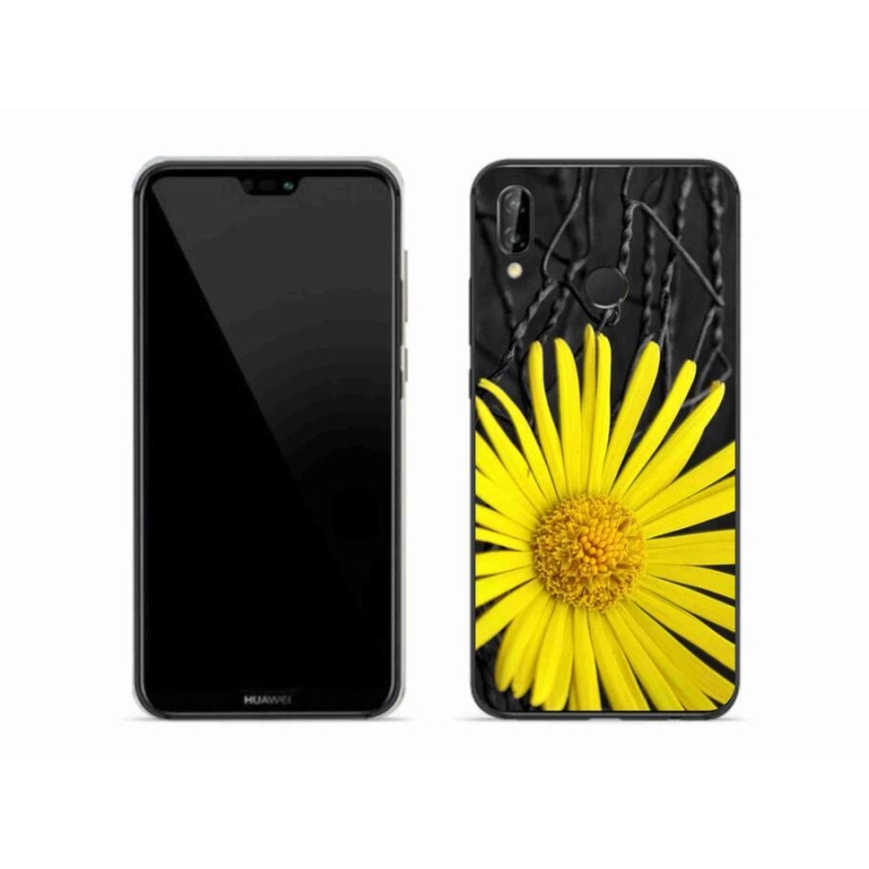 Gelový kryt mmCase na mobil Huawei P20 Lite - žlutá květina