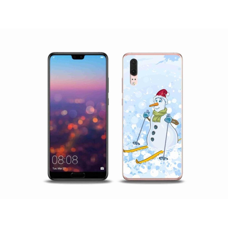 Gelový kryt mmCase na mobil Huawei P20 - sněhulák