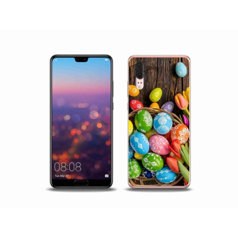 Gelový kryt mmCase na mobil Huawei P20 - velikonoční vajíčka