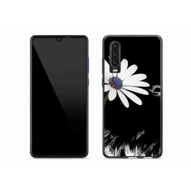 Gelový kryt mmCase na mobil Huawei P30 - bílá květina
