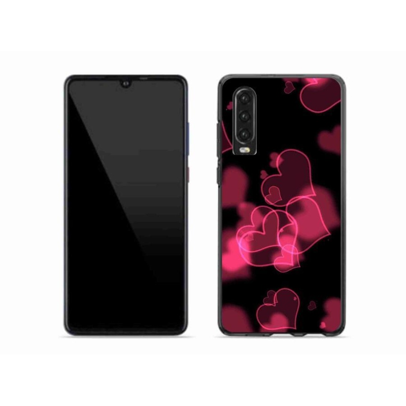 Gelový kryt mmCase na mobil Huawei P30 - červená srdíčka
