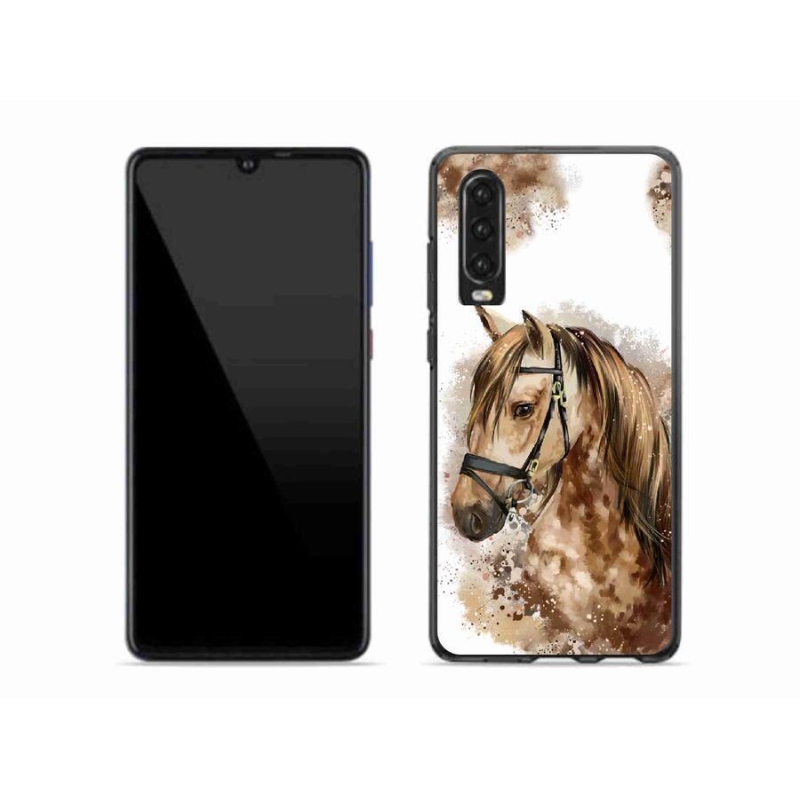 Gelový kryt mmCase na mobil Huawei P30 - hnědý kreslený kůň